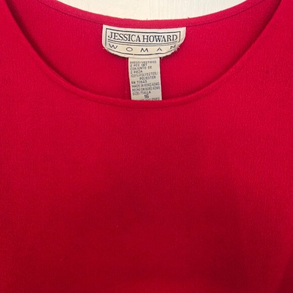Jessica Howard sleeveless red midi‎ dress Size 16 - Picture 2 of 5